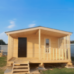 Дачный домик 7х5 с кухней и верандой в современном стиле 6